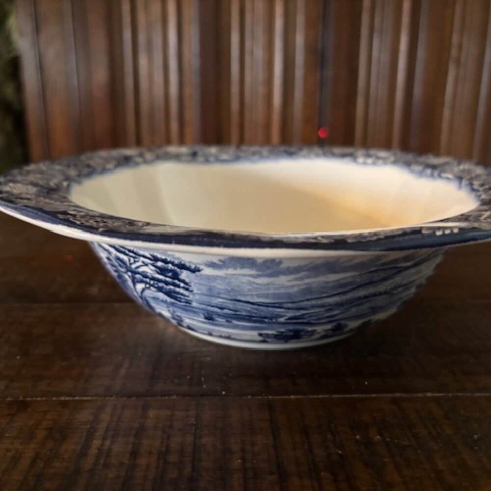 Vintage Liberty Blue “Independence” Serving Bowl | Staffordshire Ironstone | Eng